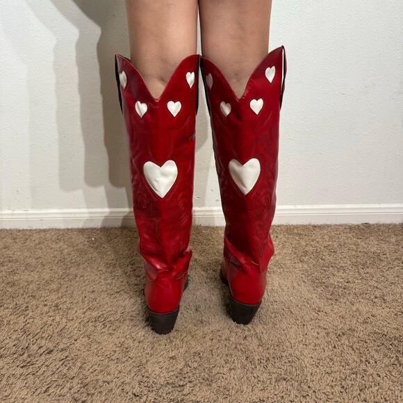 Red Heart Cowgirl Boots Sz 43 - Picture 7 of 9